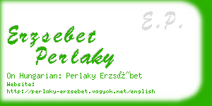 erzsebet perlaky business card